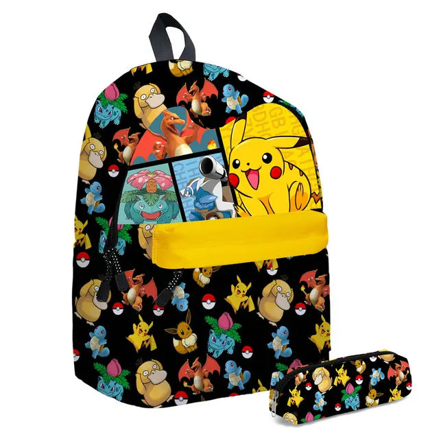 Kit Escolar Infantil 3 em 1 Mochila com Lancheira e Estojo Pokémon