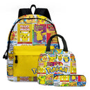 Kit Escolar Infantil 3 em 1 Mochila com Lancheira e Estojo Pokémon