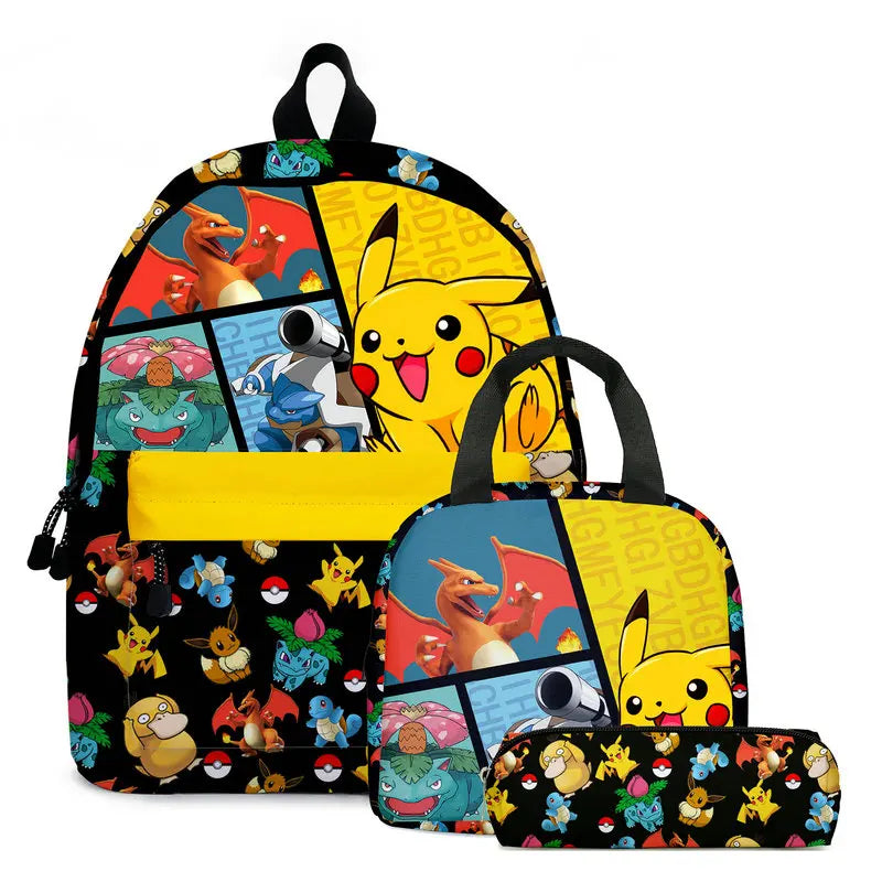 Kit Escolar Infantil 3 em 1 Mochila com Lancheira e Estojo Pokémon