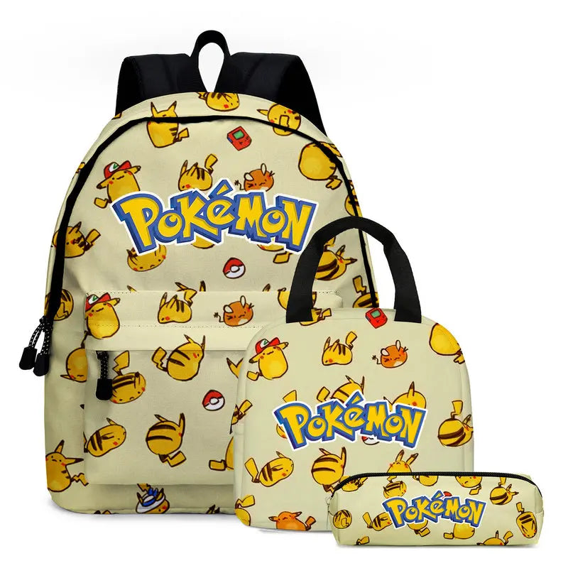 Kit Escolar Infantil 3 em 1 Mochila com Lancheira e Estojo Pokémon