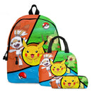 Kit Escolar Infantil 3 em 1 Mochila com Lancheira e Estojo Pokémon