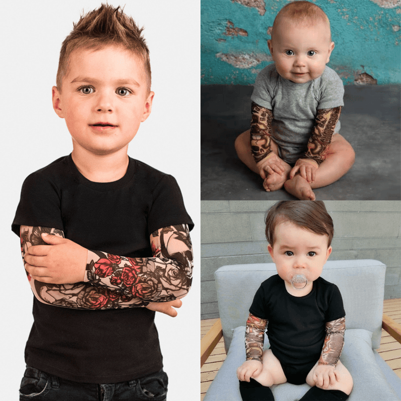 Camiseta/Body Com Tatuagem Fake Para Crianças e Bebes - TATOO BABY Divertido e Confortável - Inov&tec