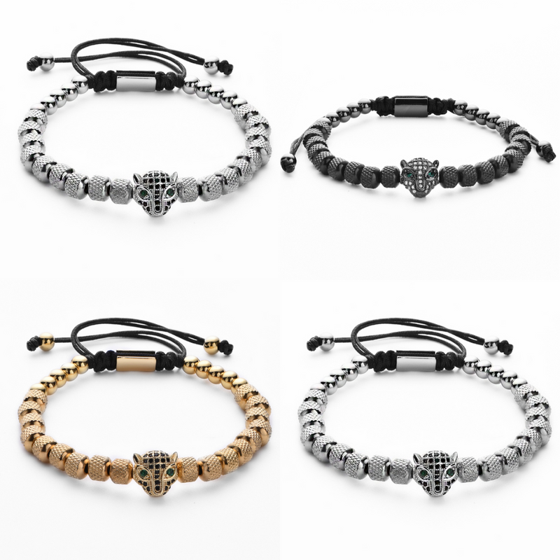Kit de 3 Pulseiras Banhadas a Ouro e Prata Cravejadas com Cristais De Zircônia LUXURY PANTHER
