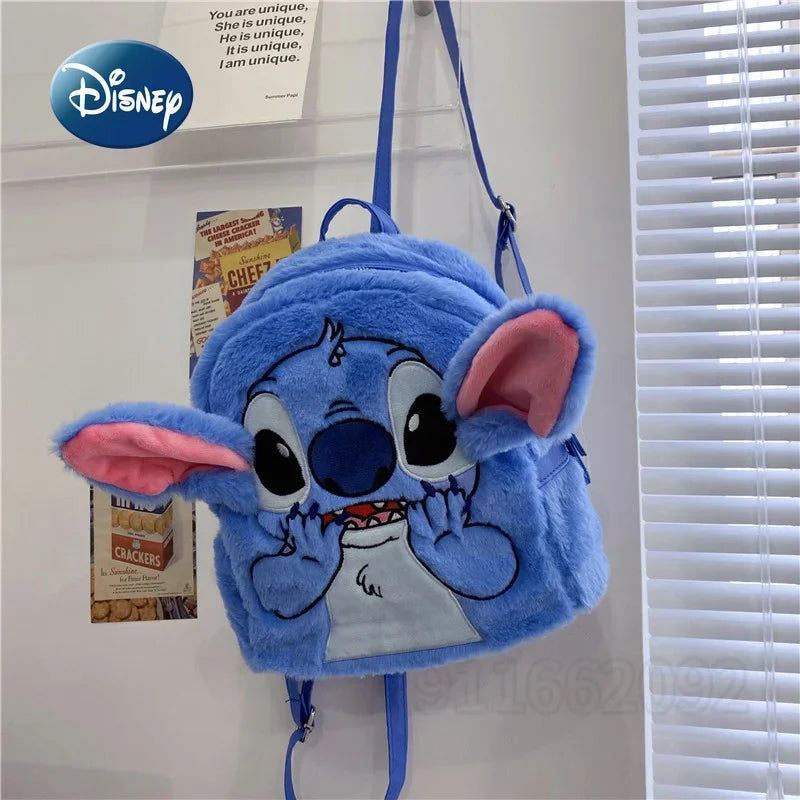 Mochila Infantil de Costas com Orelinhas Stitch 3D