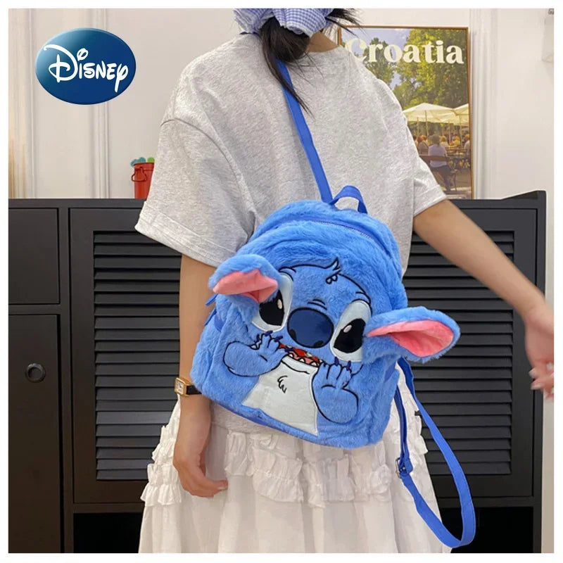 Mochila Infantil de Costas com Orelinhas Stitch 3D