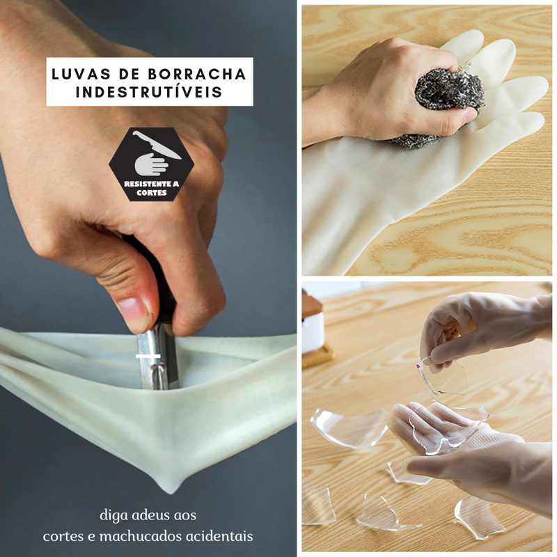 Gloves of Steel - Luvas Indestrutíveis de Borracha (kit 2 peças)