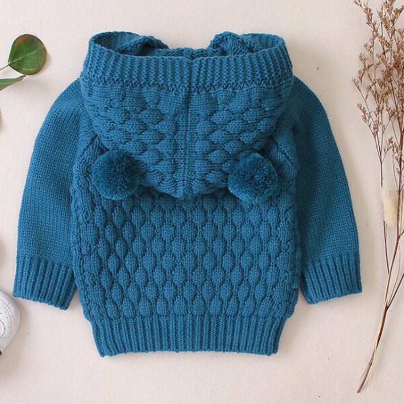 Casaco Cardigan Com Capuz para Bebes e Crianças MEU URSINHO