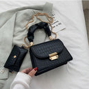 Conjunto Bolsa e Carteira LADY CRODODILE - Em Couro PU Crocodilo - Inov&tec