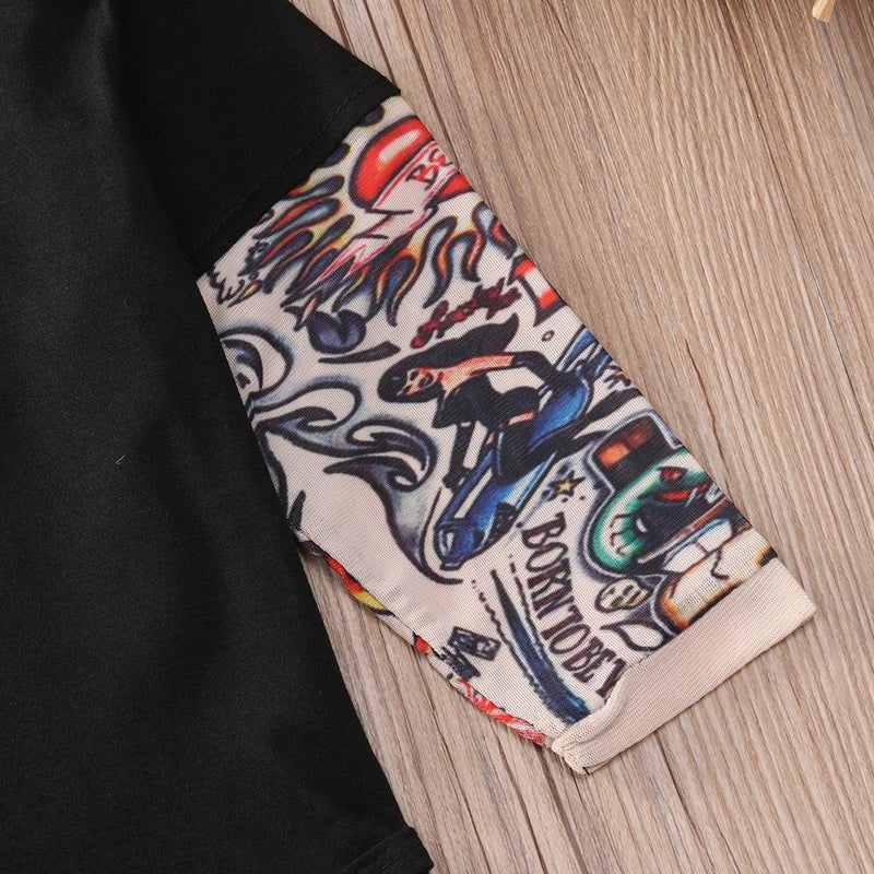 Camiseta/Body Com Tatuagem Fake Para Crianças e Bebes - TATOO BABY Divertido e Confortável - Inov&tec