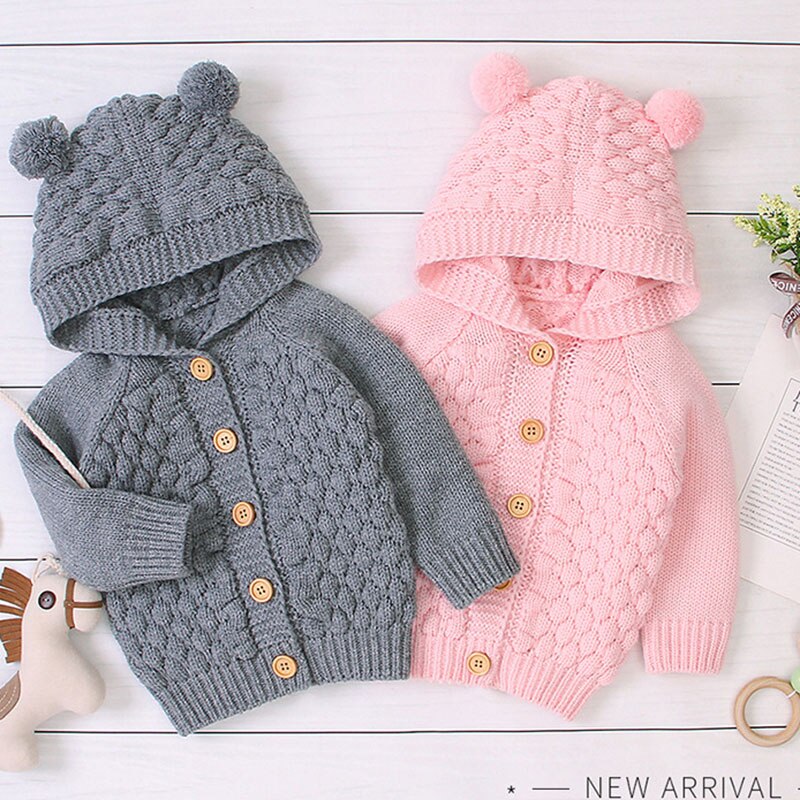 Casaco Cardigan Com Capuz para Bebes e Crianças MEU URSINHO