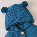 Casaco Cardigan Com Capuz para Bebes e Crianças MEU URSINHO