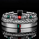 Pulseira DUAL LEOPARD - Joia em Aço Inoxidável Banhada em Ouro e Prata