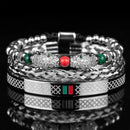 Pulseira DUAL LEOPARD - Joia em Aço Inoxidável Banhada em Ouro e Prata