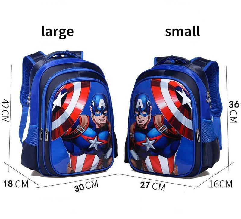 Mochila Escolar Infantil com 3 Compartimentos à Prova D'água Vingadores Heróis