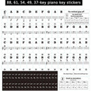 Kit de Letras e Notas Adesivas para Teclas de Piano Piano Key