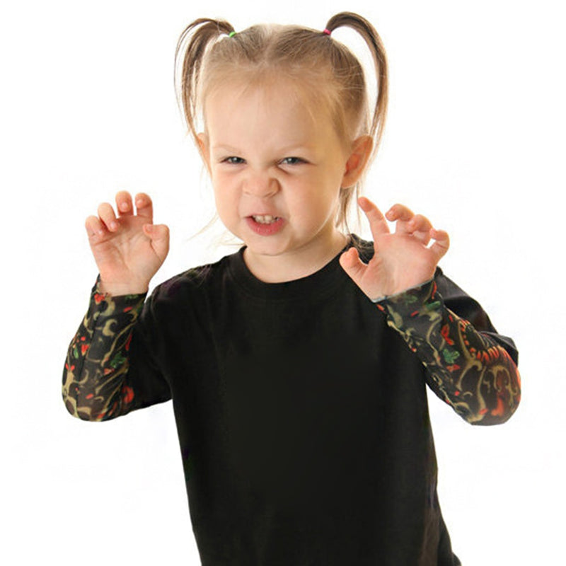 Camisa Manga de Tatuagem Falsa Para bebês e Crianças