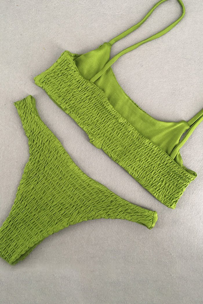 Biquíni Liso Malha Canelada - Vintage Elegance