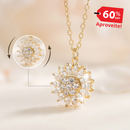 Corrente Giratória Feminina Girassol Banhada em Ouro e Prata Cravejada em Zircônia SUNFLOWER