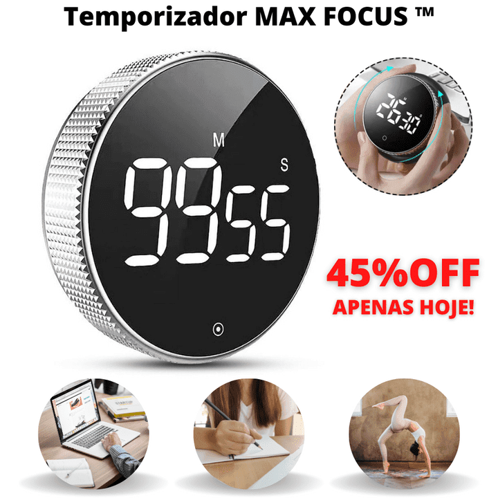 Temporizador magnético MAX FOCUS™ multiuso com LED e efeitos sonoros - Inov&tec