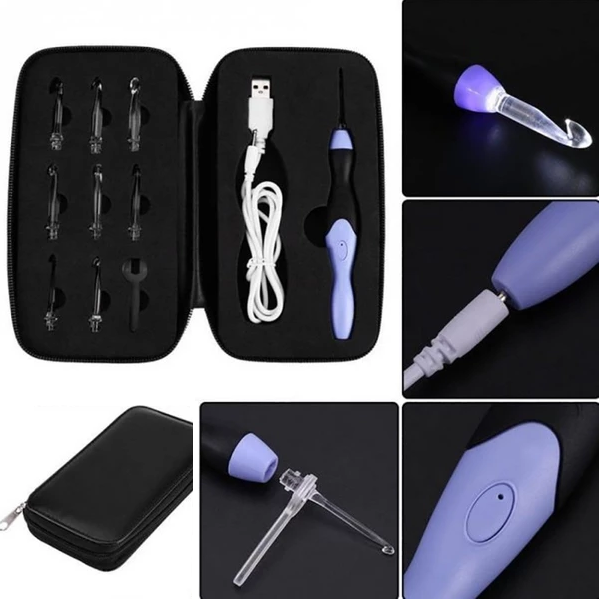 Lighted Crochet - Kit de Agulhas para Crochê (14 peças)