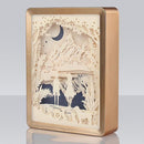 Luz Noturna de Sombra com Pinturas e Cortes à Mão