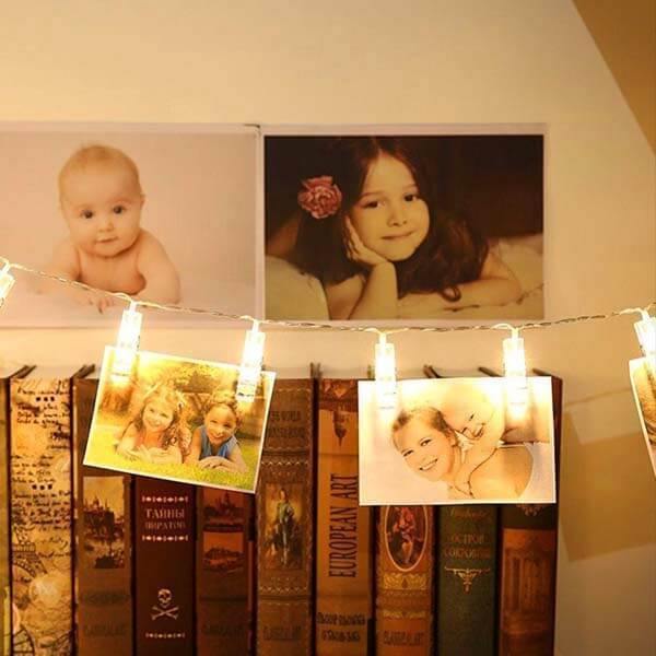 Cordão de Luzes Led com Pregadores para Fotografias - Photo Clip Lights