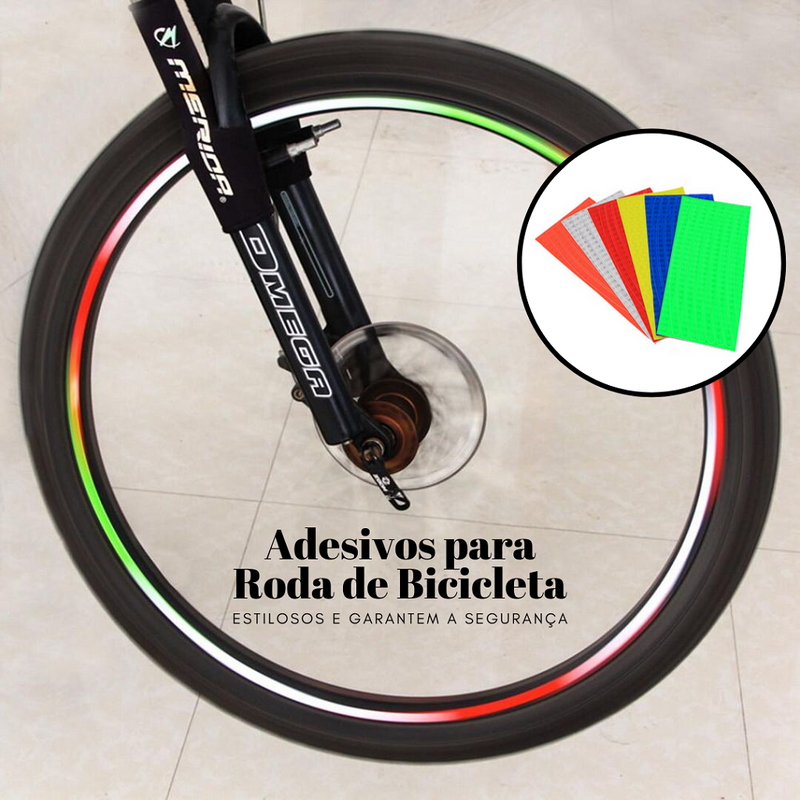 Safe Cycling - Adesivos para Roda de Bicicleta (kit de 3 peças)