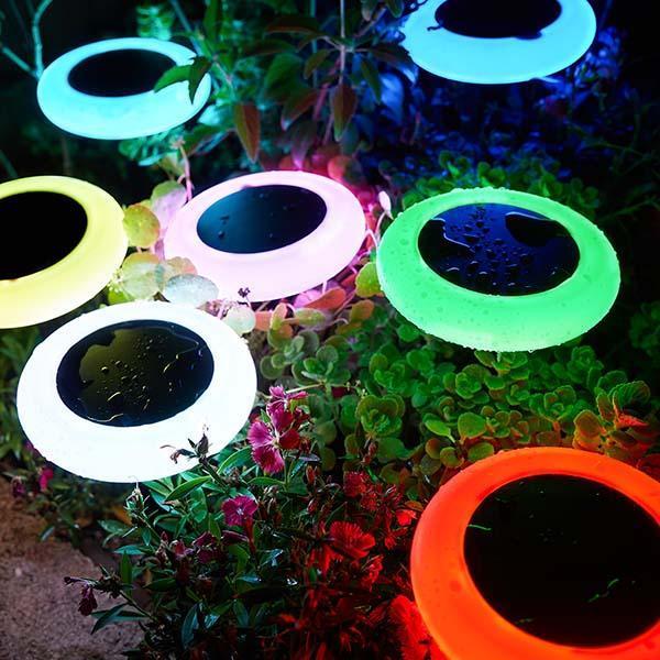 Lâmpada de Mudança de Cor com Energia Solar para Jardim