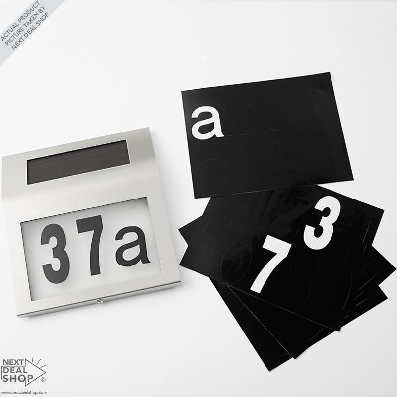 Placa de Porta para Endereços em Aço Inoxidável LED à Energia Solar