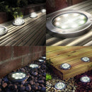 Kit 2 Luzes LED com 8 Pontos de Chão Impermeàveis a Energia Solar