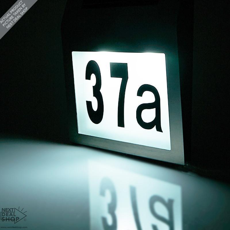 Placa de Porta para Endereços em Aço Inoxidável LED à Energia Solar
