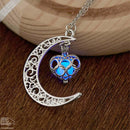 Colar Lua e Coração que Brilha no Escuro - Lunar Glow