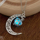 Colar Lua e Coração que Brilha no Escuro - Lunar Glow