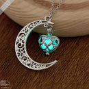 Colar Lua e Coração que Brilha no Escuro - Lunar Glow