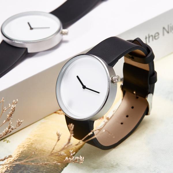 Relógio De Couro Minimalista Em Aço Inoxidável - Elegance Fusion