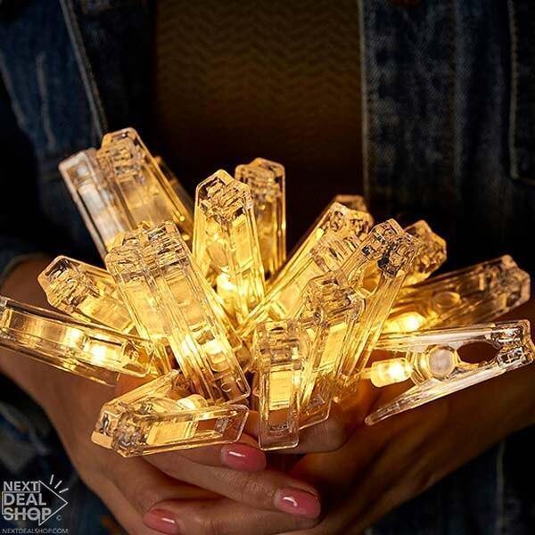 Cordão de Luzes Led com Pregadores para Fotografias - Photo Clip Lights