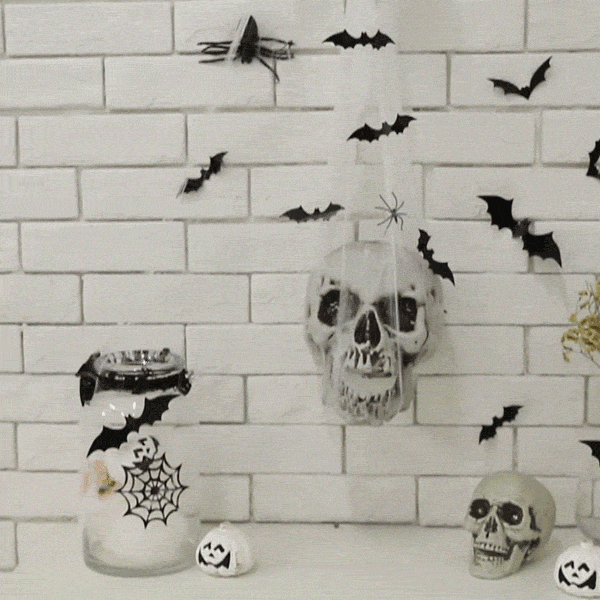 12 Peças de Adesivo de Parede para Decoração de Morcego 3D