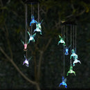 Sinos de Vento de Luz Beija-Flor Alimentada à Energia Solar