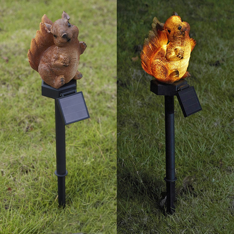 Esquilo de Luz Decorativa de Jardim à Energia Solar