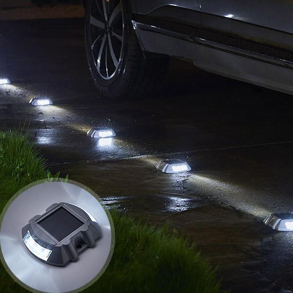 2 peças de Luzes LED Resistentes para Entrada de Automóveis à Energia Solar