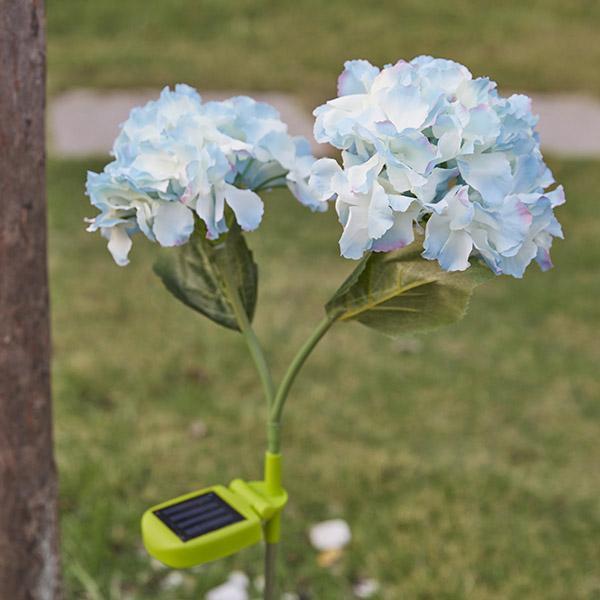2 Peças Estaca de Luzes LED de Hortênsia Movida à Energia Solar