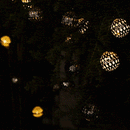 Fio com 20 Bolas de Metal LED com 8 Modos de Iluminação à Energia Solar