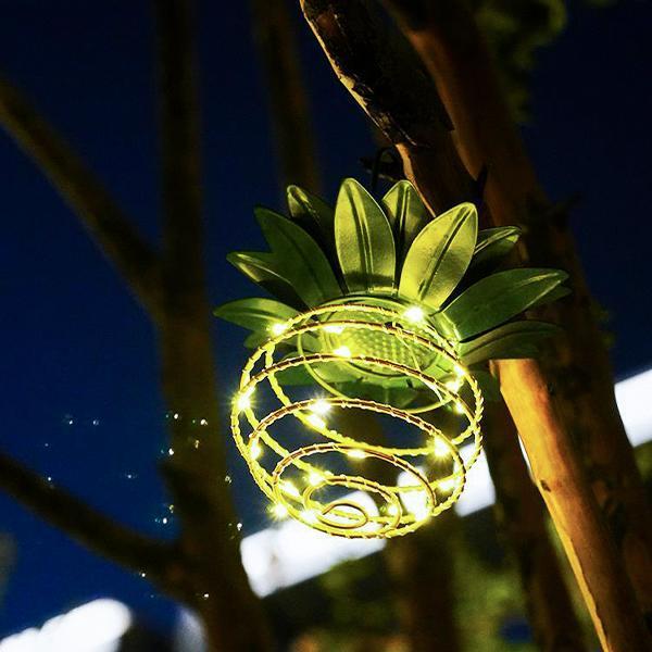 Luz LED de Abacaxi à Energia Solar - Radiância Tropical
