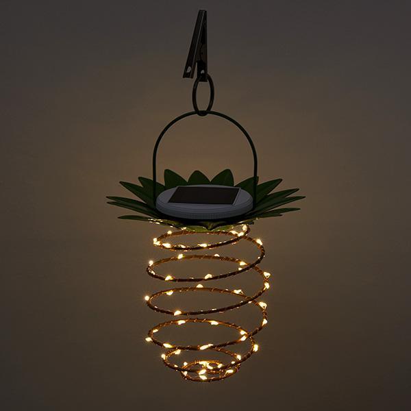 Luz LED de Abacaxi à Energia Solar - Radiância Tropical