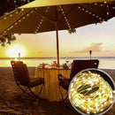 Luz de Guarda-Chuva de LED à Energia Solar com 8 Cordas e 104 LEDs