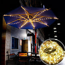 Luz de Guarda-Chuva de LED à Energia Solar com 8 Cordas e 104 LEDs