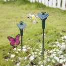 Decoração de Jardim Giratória Movida à Energia Solar Borboleta e Pássaro