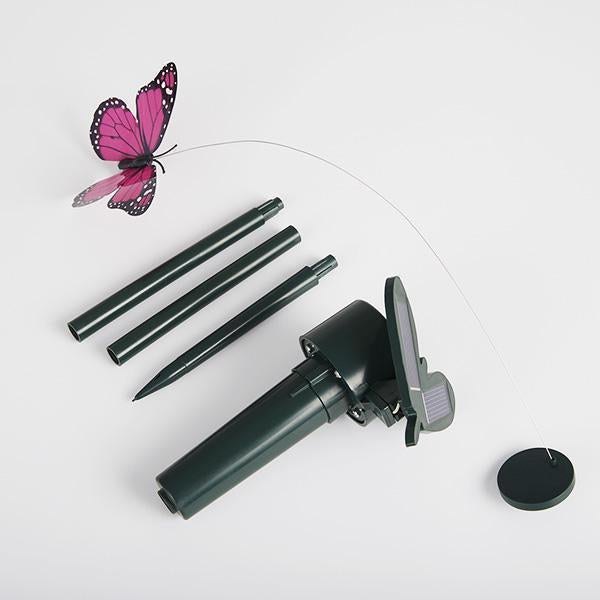 Decoração de Jardim Giratória Movida à Energia Solar Borboleta e Pássaro