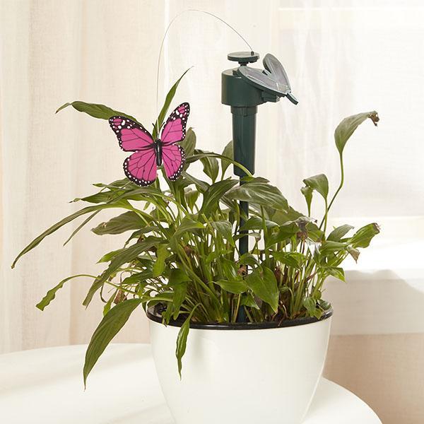 Decoração de Jardim Giratória Movida à Energia Solar Borboleta e Pássaro