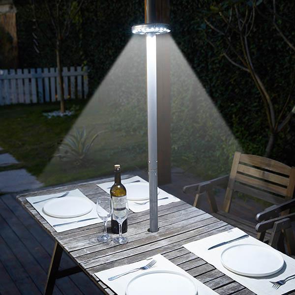 Luminaria com 28 LEDs e 3 Modos de Iluminação para Guarda-Sol